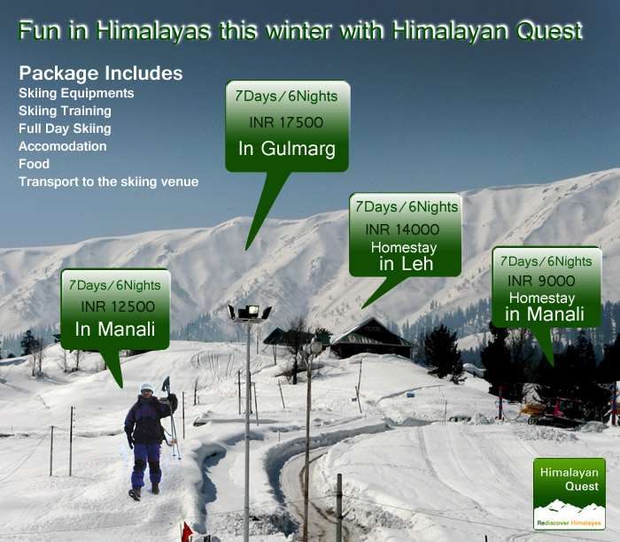 skiing in himalayas